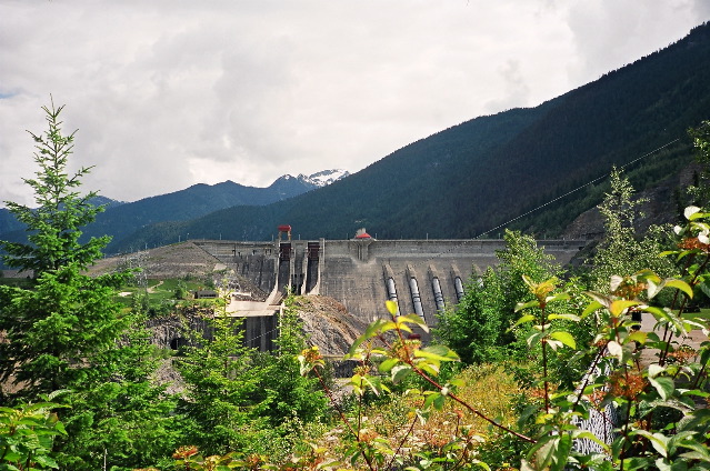 Revelstoke Dam, looking North, up the Columbia River. No photography on the dam tour