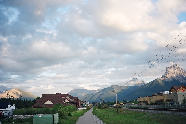 Canmore, AB. Looking South-East. Railway is CP