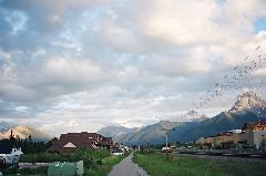 Canmore, AB. Looking South-East. Railway is CP