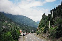 Trans-Canada Hwy at Hell's Gate tram, view North